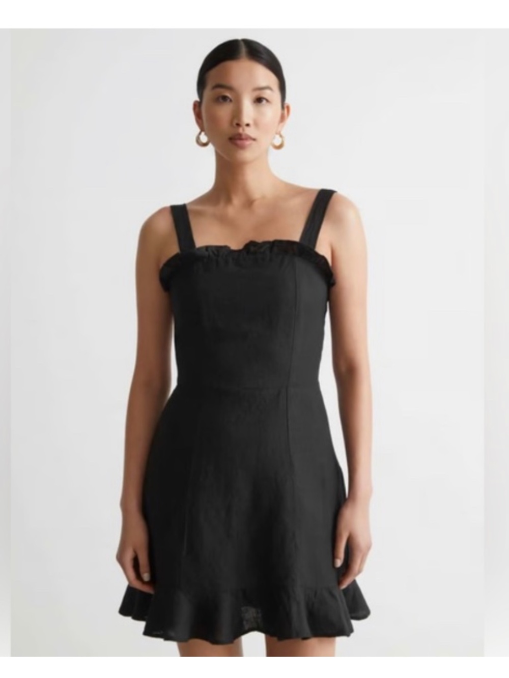 Los Ángeles atelier square neck mini dress in black - 2